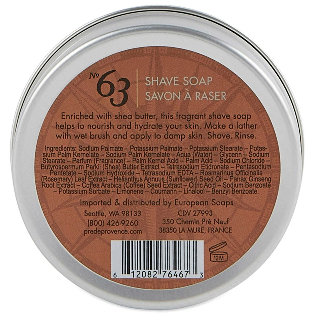 Pre De Provence Store No. 63 Men's 150 Shave Soap With Tin, Aromatic, Warm, & Spicy Masculine Fragrance, Quad-Milled For Long Lasting Soap & Enriched With Shea Butter 10 Pre De Provence Store No. 63 Men's 150 Shave Soap With Tin, Aromatic, Warm, & Spicy Masculine Fragrance, Quad-Milled For Long Lasting Soap & Enriched With Shea Butter - Image 8