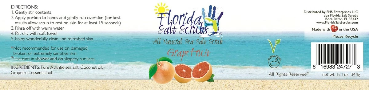 Florida Salt Scrubs, 23.5 Ounce, Grapefruit 3 Florida Salt Scrubs, 23.5 Ounce, Grapefruit