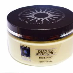 Swisa Beauty Dead Sea Body Butter Milk & Honey 8oz - Can Be Used As A Skin Moisturizer After Tan Salon (Scent: Milk And Honey) (1 Unit)