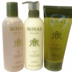 Jafra ROYAL OLIVE SET, BODY OIL, BODY LOTION, SHOWER GE.