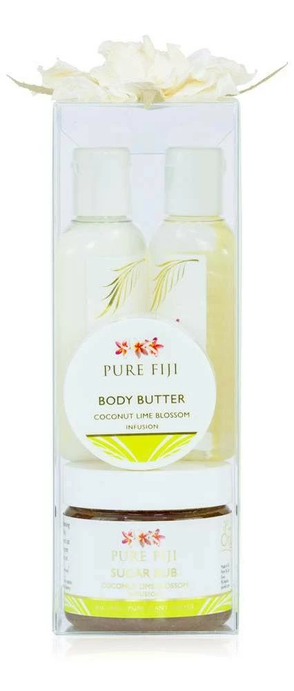 Pure Fiji Spa Gifts For Women And Man - Body Gift Box Sugar Glow With Exfoliating Scrub, Bath And Body Oil, Body Butter And Body Lotion, Shower Set, Coconut Lime Blossom 3 Pure Fiji Spa Gifts For Women And Man - Body Gift Box Sugar Glow With Exfoliating Scrub, Bath And Body Oil, Body Butter And Body Lotion, Shower Set, Coconut Lime Blossom
