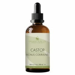 Organic Pure Oil Pure Castor Bean Oil - 100% Pure, Organic, Cold Pressed, 4 OZ Premium Pharmaceutical Grade - Castor Oil For Hair, Nails, Eyelashes, Eyebrows, Beard