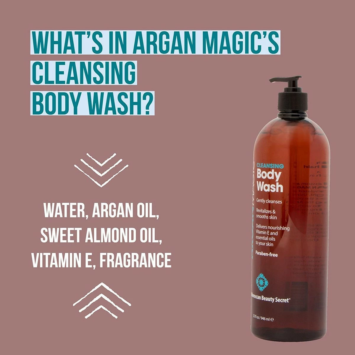 Argan Magic Store ARGAN MAGIC Cleansing Body Wash - Gently Cleanses, Revitalizes & Smooths Skin | Enriched With Argan Oil, Sweet Almond Oil & Vitamin E | Made In USA | Paraben Free | Cruelty Free (32 Oz / 946 Ml) 7 Argan Magic Store ARGAN MAGIC Cleansing Body Wash - Gently Cleanses, Revitalizes & Smooths Skin | Enriched With Argan Oil, Sweet Almond Oil & Vitamin E | Made In USA | Paraben Free | Cruelty Free (32 Oz / 946 Ml) - Image 5