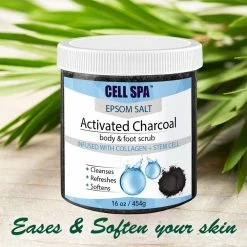 Cell Spa Exfoliating Activated Charcoal Body & Foot Scrub Infused With Collagen And Stem Cell With Epsom Salt For Skin Care, Natural Anti-Cellulite, Acne, Foot Soak, Stretch Marks Wrinkles & Scars 16 Oz -Moisturizers Sales k6k4lgm5isfvsewm9f20mile1jsf