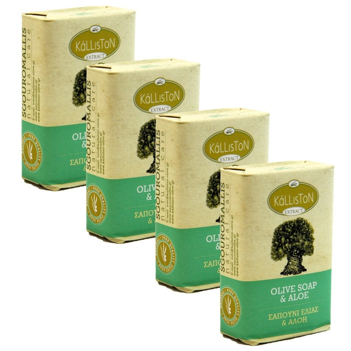 Kalliston, Aloe Extract Soap, Made With Extra Virgin Olive Oil, Suitable For Sensitive And Dry Skins And Hair, All Natural, Made In Ancient Crete, Greece, Pack Of 4 3 Kalliston, Aloe Extract Soap, Made With Extra Virgin Olive Oil, Suitable For Sensitive And Dry Skins And Hair, All Natural, Made In Ancient Crete, Greece, Pack Of 4