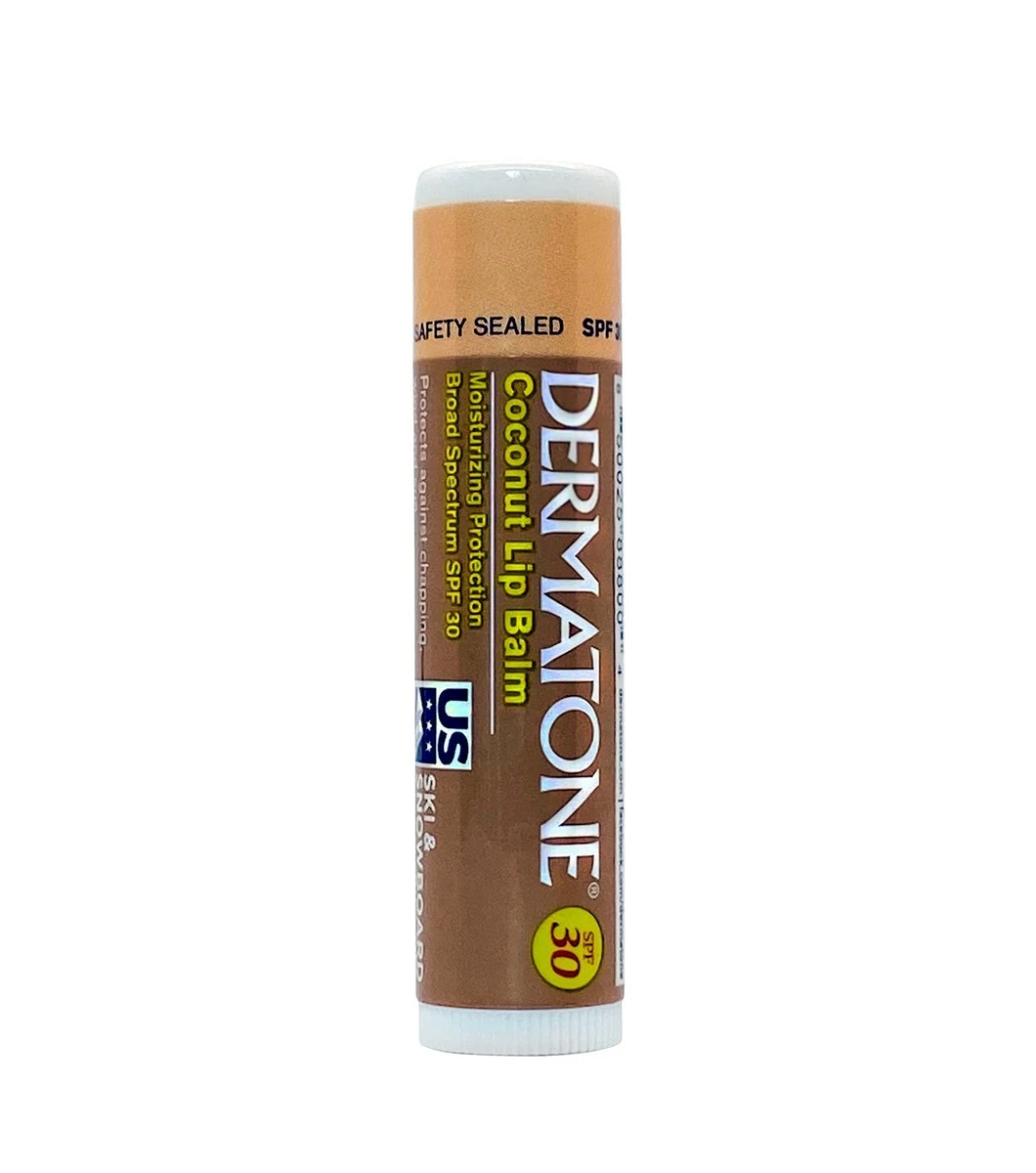 Dermatone Lip Balm SPF 30 | Long Lasting Protection | Moisturizing | Formulated To Soothe & Replenish (Coconut Lip Balm, 0.15 Oz Pack Of 3) 3 Dermatone Lip Balm SPF 30 | Long Lasting Protection | Moisturizing | Formulated To Soothe & Replenish (Coconut Lip Balm, 0.15 Oz Pack Of 3)