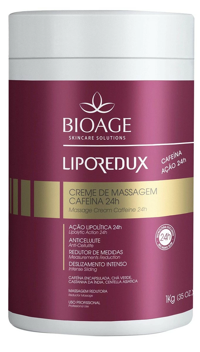Bioage Skincare Solutions LIPOREDUX MASSAGE CAFFEIN 24 H 1Kg (35 OZ) Lipolytic Action 24h, Anti-Cellulite, Measurements Reduction DNA Technology, Intense Sliding 3 Bioage Skincare Solutions LIPOREDUX MASSAGE CAFFEIN 24 H 1Kg (35 OZ) Lipolytic Action 24h, Anti-Cellulite, Measurements Reduction DNA Technology, Intense Sliding