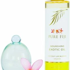Pure Fiji Nourishing Exotic Oil - Natural Coconut Oil For Bath & SPA - Body Oil, Massage Oil, Coconut Lime Blossom , 8oz