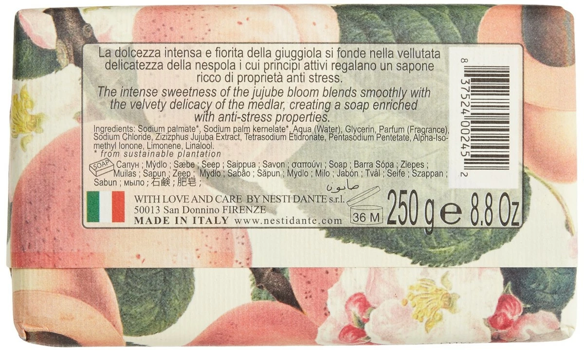 Nesti Dante Il Frutteto Anti-Stress Soap - Medlar & Jujube 250g/8.8oz 4 Nesti Dante Il Frutteto Anti-Stress Soap - Medlar & Jujube 250g/8.8oz - Image 2