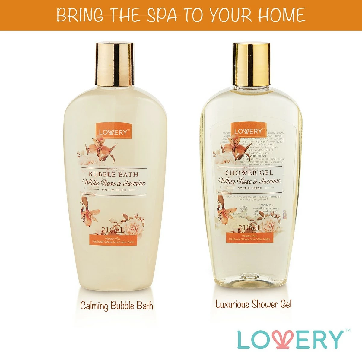 LOVERY Store Home Spa Gift Basket - White Rose & Jasmine - Luxury 11 Piece Bath & Body Set For Women, Christmas Gift With Shower Gel, Bubble Bath, Body Lotion, Scrub, Bath Salt, 4 Bath Bombs, Loofah & Basket 7 LOVERY Store Home Spa Gift Basket - White Rose & Jasmine - Luxury 11 Piece Bath & Body Set For Women, Christmas Gift With Shower Gel, Bubble Bath, Body Lotion, Scrub, Bath Salt, 4 Bath Bombs, Loofah & Basket - Image 5