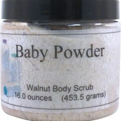 Baby Powder Walnut Body Scrub By Eclectic Lady, 16 Oz