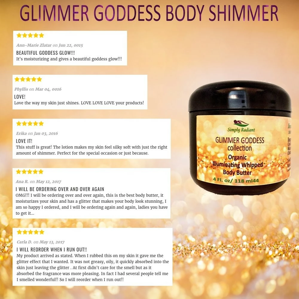 Organic Rose Gold Whipped Body Butter – Super Sparkle For Natural Skin Radiance – Chemical Free Shimmering Moisturizer - Glimmer Goddess 6 Organic Rose Gold Whipped Body Butter – Super Sparkle For Natural Skin Radiance – Chemical Free Shimmering Moisturizer - Glimmer Goddess - Image 4