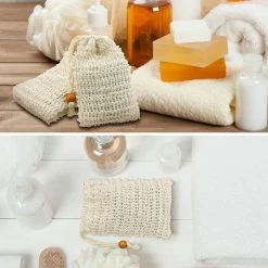 TCOTBE 2 Pack Soap Exfoliating Bag, Natural Sisal Soap Saver Bag Zero Waste Mesh Bar, Natural Soap Saver, Soap Loofah Holder Pouch For Shower,Organic Soap Bag With Pouch Holder For Shower Bath -Moisturizers Sales lhkkha03y9g5kygrh83dqtpdzsqj