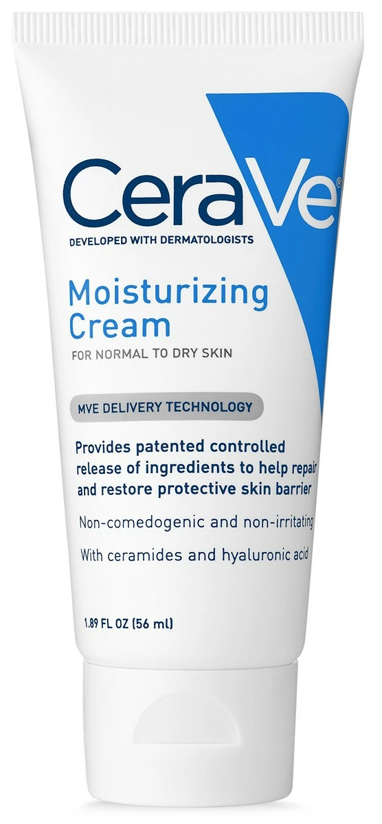 CeraVe Moisturizing Cream | 1.89 Ounce | Travel Size Face And Body Moisturizer For Dry Skin , Ivory 3 CeraVe Moisturizing Cream | 1.89 Ounce | Travel Size Face And Body Moisturizer For Dry Skin , Ivory