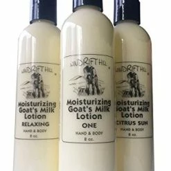 (Beautiful Sandalwood) Windrift Hill Moisturizing Goat Milk Hand & Body Lotion With Essential Oils 8 Ounce Bottle