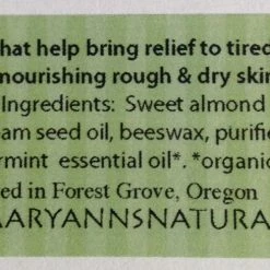 Mary Ann's Naturals Organic Handcrafted Peppermint Foot Cream 6 Mary Ann's Naturals Organic Handcrafted Peppermint Foot Cream -Moisturizers Sales m31kp9jcyf0gjq8d92i116ft7ucn