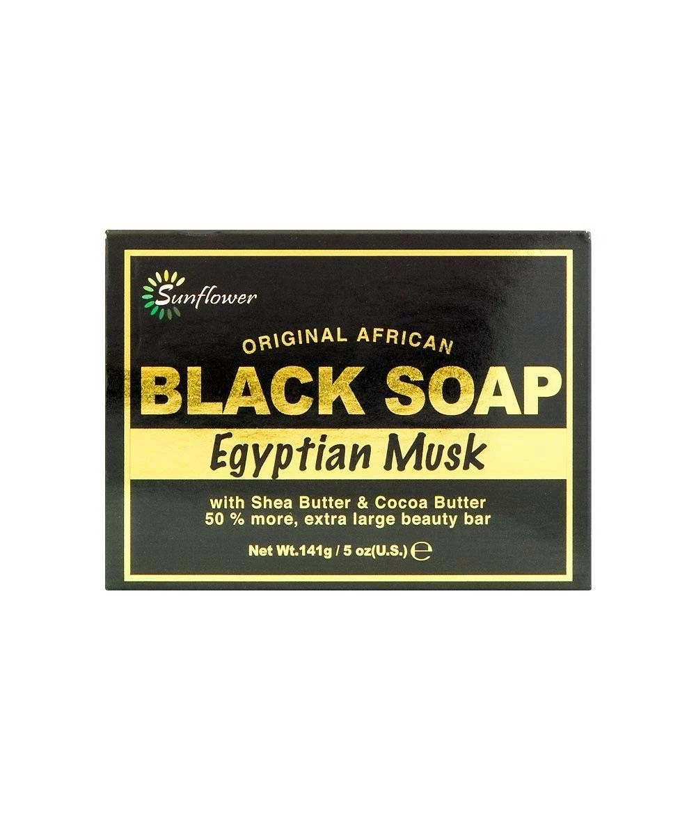 Sunflower Store Original African Black Soap W/ Shea Butter & Cocoa Butter, Egyptian Musk 5oz - 6 Pack 4 Sunflower Store Original African Black Soap W/ Shea Butter & Cocoa Butter, Egyptian Musk 5oz - 6 Pack - Image 2