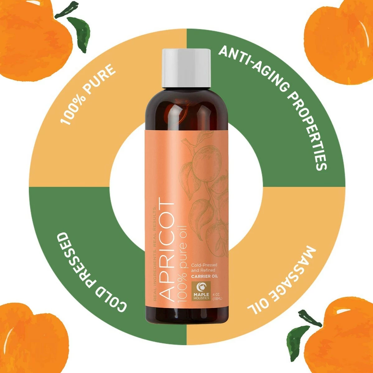 Maple Holistics Apricot Kernel Seed Oil For Skin - Aromatherapy Apricot Oil For Hair Skin And Nails Plus Moisturizing Body Oil Massage With Anti Aging Benefits - Vitamin E And C Rich Face Oil For Dry Skin Care 7 Maple Holistics Apricot Kernel Seed Oil For Skin - Aromatherapy Apricot Oil For Hair Skin And Nails Plus Moisturizing Body Oil Massage With Anti Aging Benefits - Vitamin E And C Rich Face Oil For Dry Skin Care - Image 5