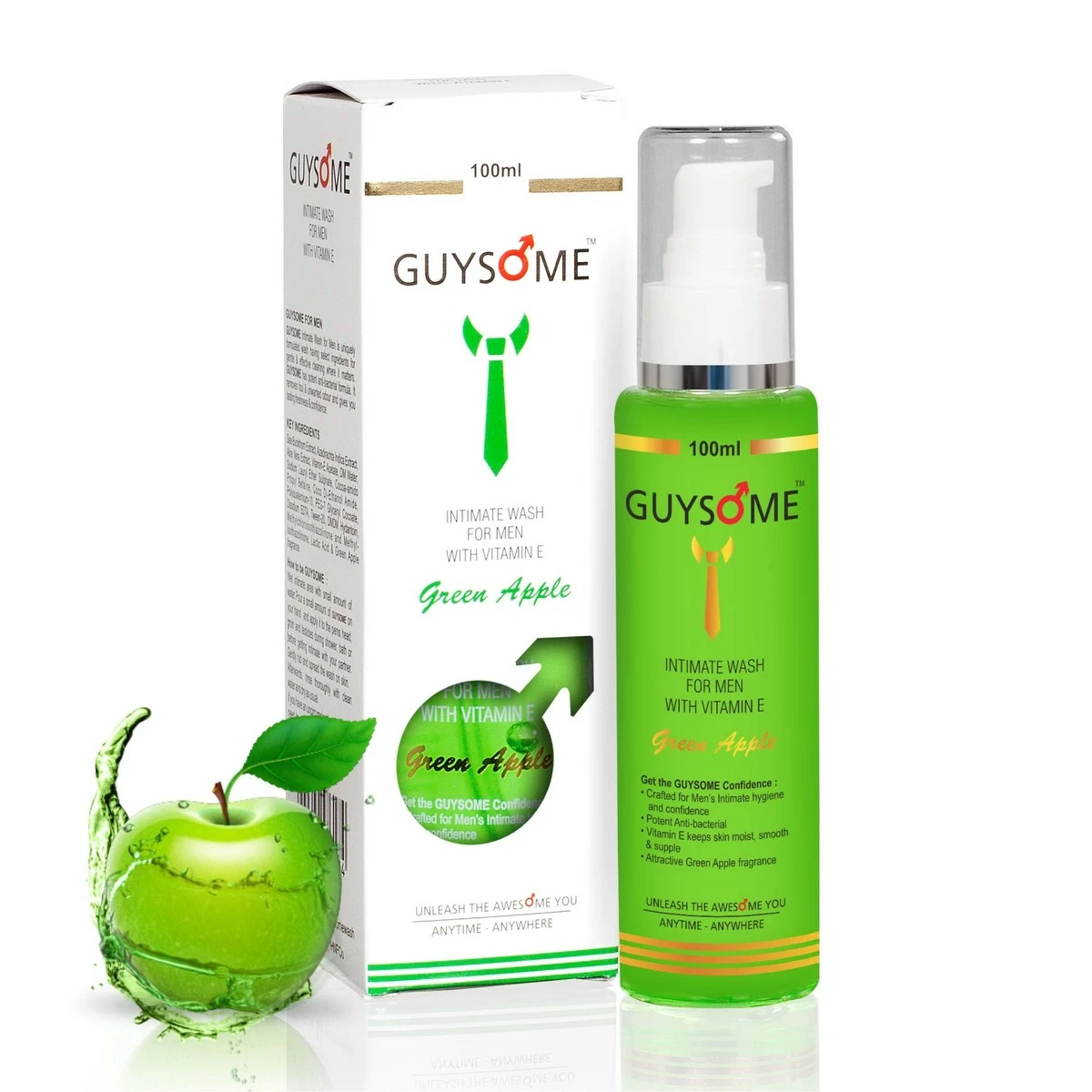 GUYSOME Intimate Wash For Men, Daily Hygiene Wash For Male Genital Area Care, PH Balance For Sensitive Skin With Vitamin E & Sea Buckthorn 3.38 FL Oz 100ML (Apple) 3 GUYSOME Intimate Wash For Men, Daily Hygiene Wash For Male Genital Area Care, PH Balance For Sensitive Skin With Vitamin E & Sea Buckthorn 3.38 FL Oz 100ML (Apple)