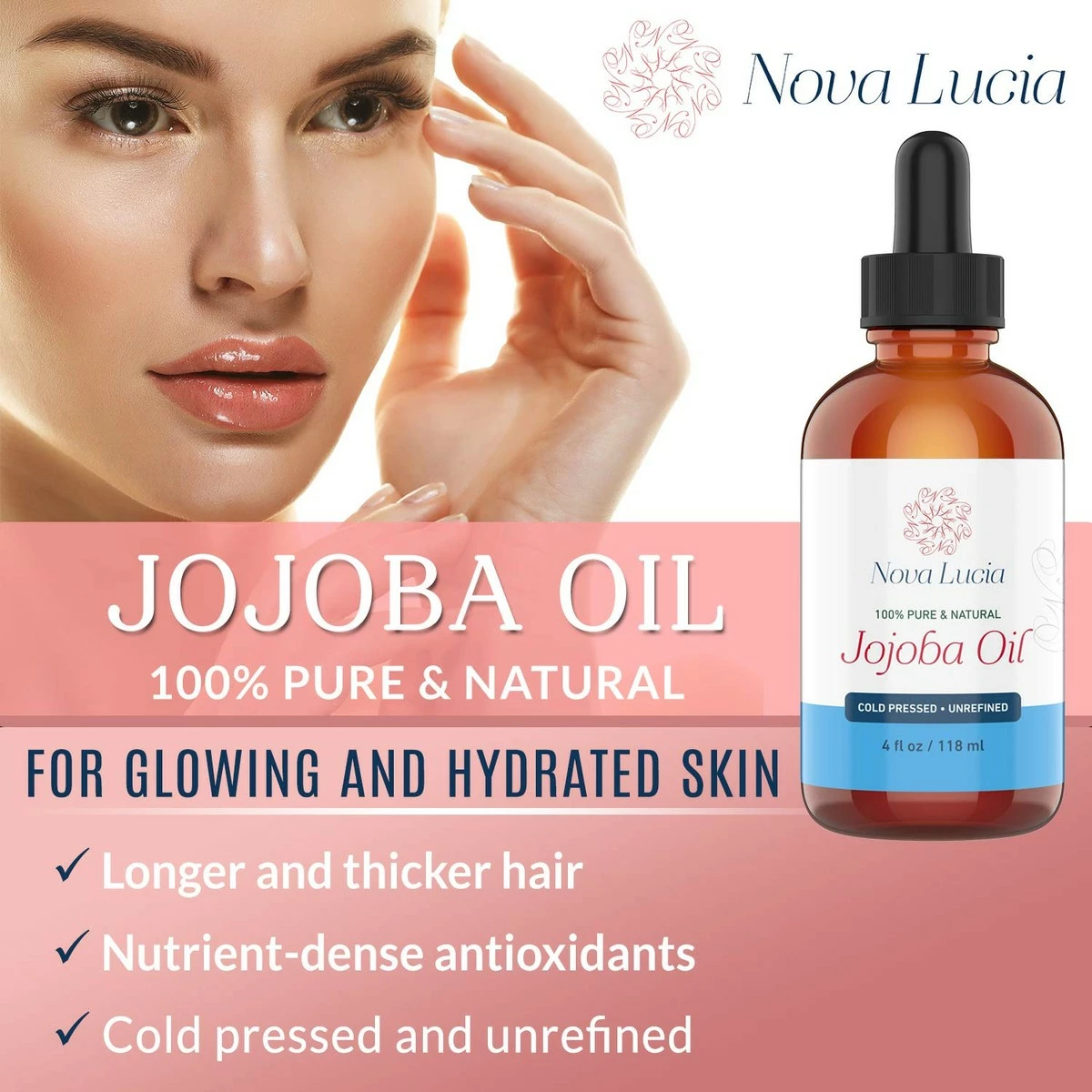 Nova Lucia Jojoba Oil Cold Pressed Natural Unrefined Moisturizer Sun Spot Corrector For Face Acne Spot Treatment Stretch Mark Removal Back Acne Treatment Scar Remover Hair Growth Serum Beard Oil For Men 4 Oz 7 Nova Lucia Jojoba Oil Cold Pressed Natural Unrefined Moisturizer Sun Spot Corrector For Face Acne Spot Treatment Stretch Mark Removal Back Acne Treatment Scar Remover Hair Growth Serum Beard Oil For Men 4 Oz - Image 5