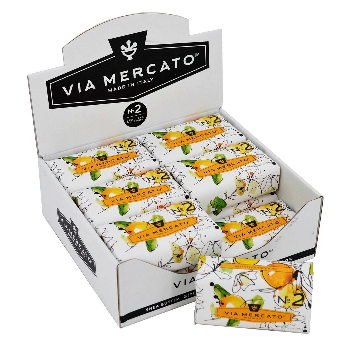 Pre De Provence Via Mercato Italian Soap Bar (200g), No. 2 - Green Tea & White Musk CASE OF 12 3 Pre De Provence Via Mercato Italian Soap Bar (200g), No. 2 - Green Tea & White Musk CASE OF 12