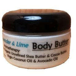 Hank's Garden LAVENDER And LIME Body Butter - Organic Oils Of Jojoba,Virgin Unrefined Coconut & Organic Unrefined Shea Butter - All Skin Types - Especially Dry Damaged - Very Absorbing (4 Oz / 118.3 Ml)