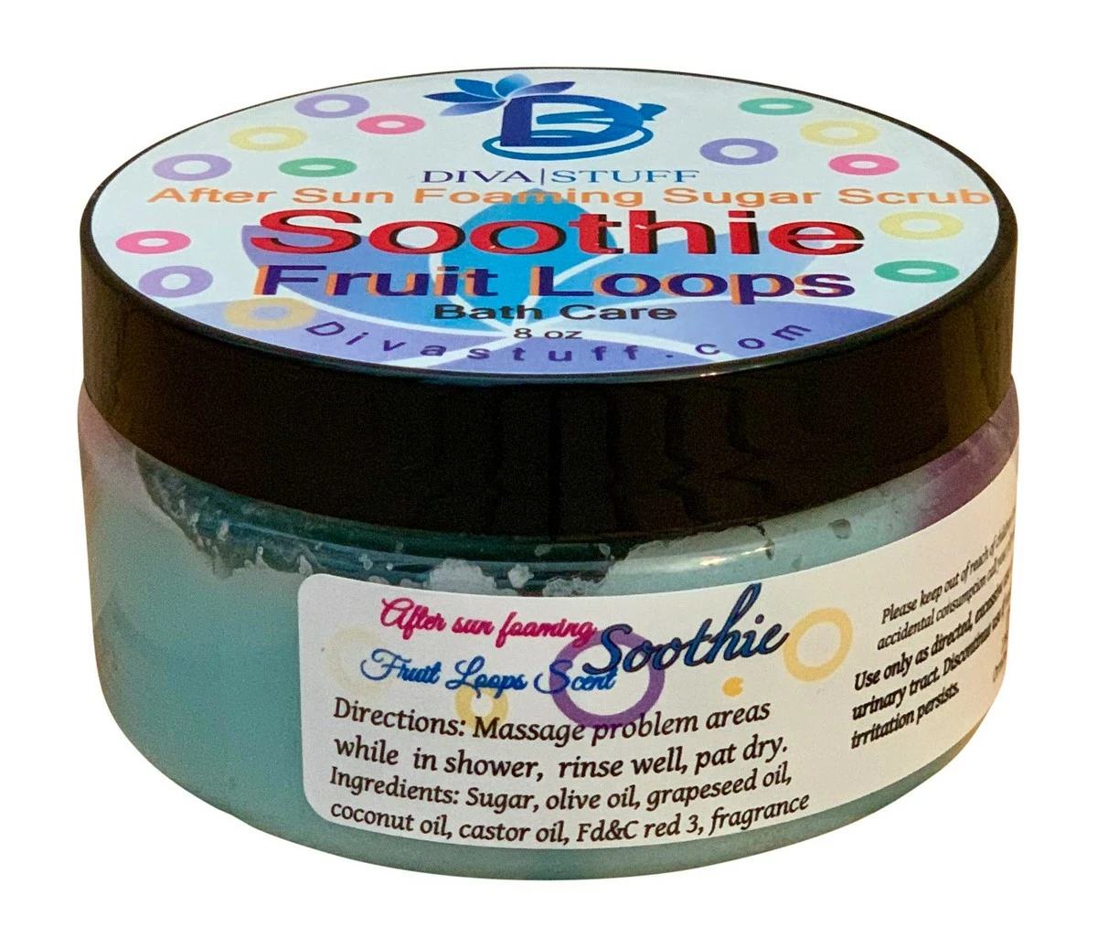 Fruit Loops Scent After Sun Foaming Sugar Scrub,By Diva Stuff 3 Fruit Loops Scent After Sun Foaming Sugar Scrub,By Diva Stuff