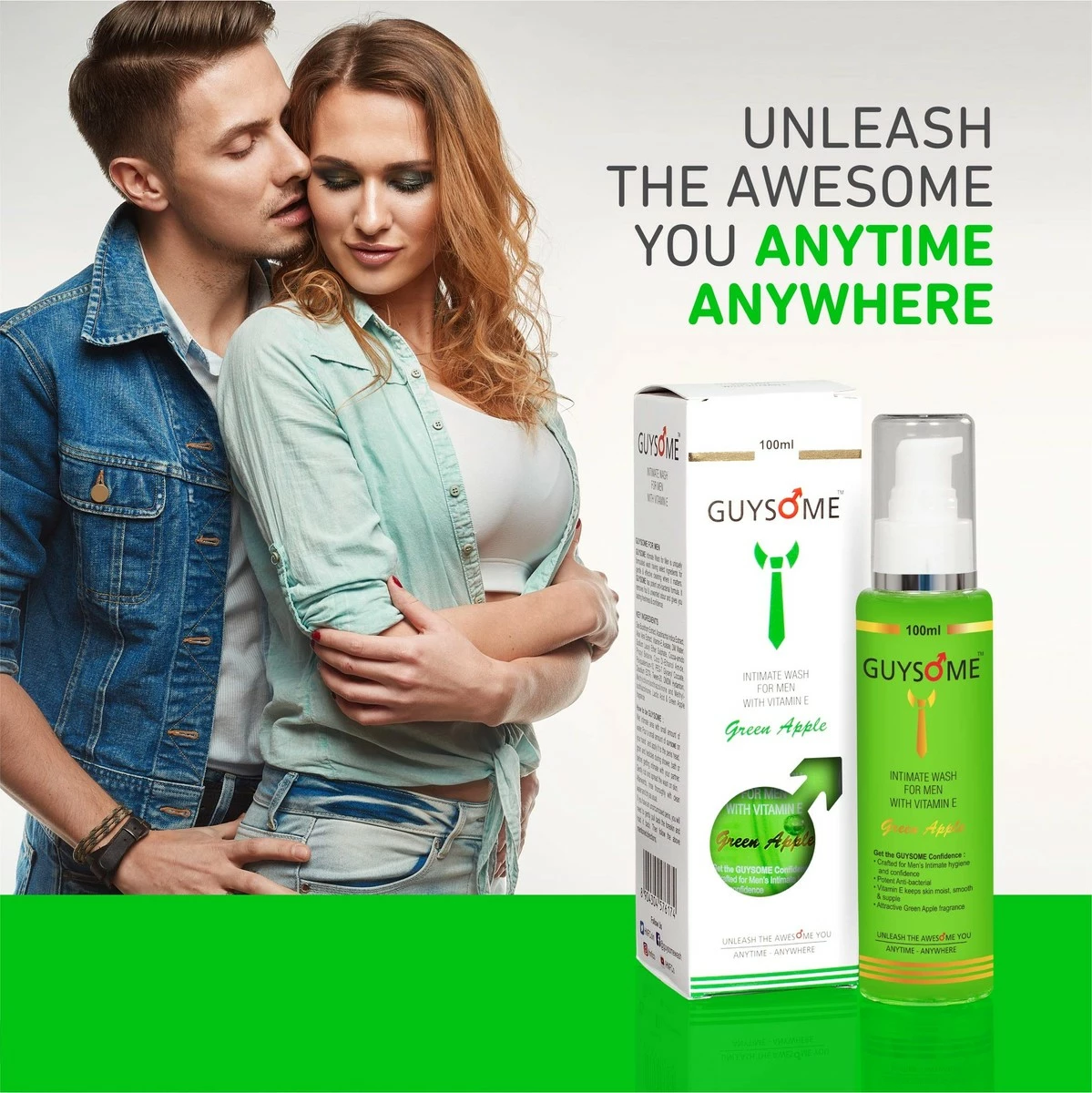 GUYSOME Intimate Wash For Men, Daily Hygiene Wash For Male Genital Area Care, PH Balance For Sensitive Skin With Vitamin E & Sea Buckthorn 3.38 FL Oz 100ML (Apple) 5 GUYSOME Intimate Wash For Men, Daily Hygiene Wash For Male Genital Area Care, PH Balance For Sensitive Skin With Vitamin E & Sea Buckthorn 3.38 FL Oz 100ML (Apple) - Image 3