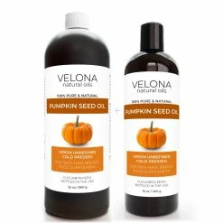 Velona Store Pumpkin Seed Oil - 48 Oz | 100% Pure And Natural Carrier Oil | Unrefined, Cold Pressed | Cooking, Face, Hair, Body & Skin Care | Use Today - Enjoy Results