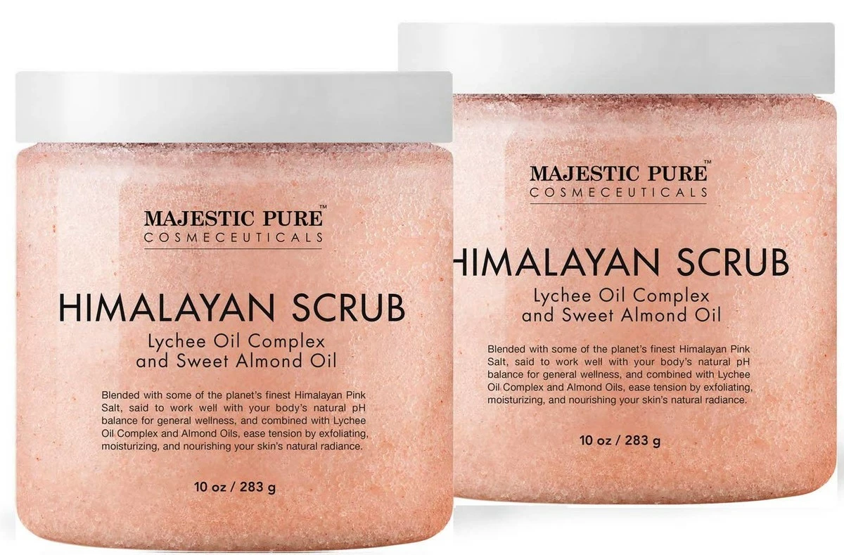 Majestic Pure Himalayan Salt Body Scrub With Lychee Oil, Exfoliating Salt Scrub To Exfoliate & Moisturize Skin, Deep Cleansing - 10 Oz (Pack Of 2) 3 Majestic Pure Himalayan Salt Body Scrub With Lychee Oil, Exfoliating Salt Scrub To Exfoliate & Moisturize Skin, Deep Cleansing - 10 Oz (Pack Of 2)