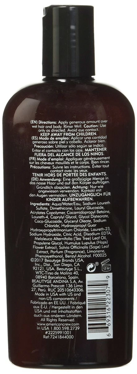 AMERICAN CREW 3-in-1 Tea Tree, All-in-One Shampoo, Conditioner, And Body Wash 4 AMERICAN CREW 3-in-1 Tea Tree, All-in-One Shampoo, Conditioner, And Body Wash - Image 2