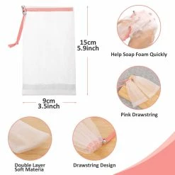Cobahom Store Cobahom 6 Pcs Mesh Soap Bag Mesh Foaming Net Soap Sack Bags Soap Handmade Soap Bubble Mesh Net Bags With Drawstring For Bath & Shower(Pink) 11 Cobahom Store Cobahom 6 Pcs Mesh Soap Bag Mesh Foaming Net Soap Sack Bags Soap Handmade Soap Bubble Mesh Net Bags With Drawstring For Bath & Shower(Pink) -Moisturizers Sales nhhr1pon05f6xdq6oas3qcq204h1