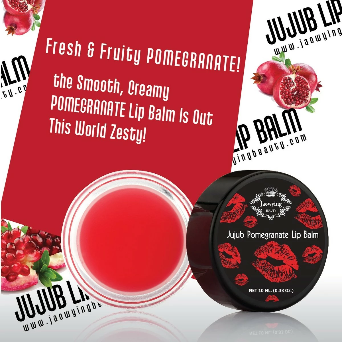 Jaowying Beauty Pomegranate Lightening Lip Treatment For Dark Lips - Rich Shea Butter, Softens, Hydrates And Nourishes - Net 0.33 Oz (10 G.) 5 Jaowying Beauty Pomegranate Lightening Lip Treatment For Dark Lips - Rich Shea Butter, Softens, Hydrates And Nourishes - Net 0.33 Oz (10 G.) - Image 3