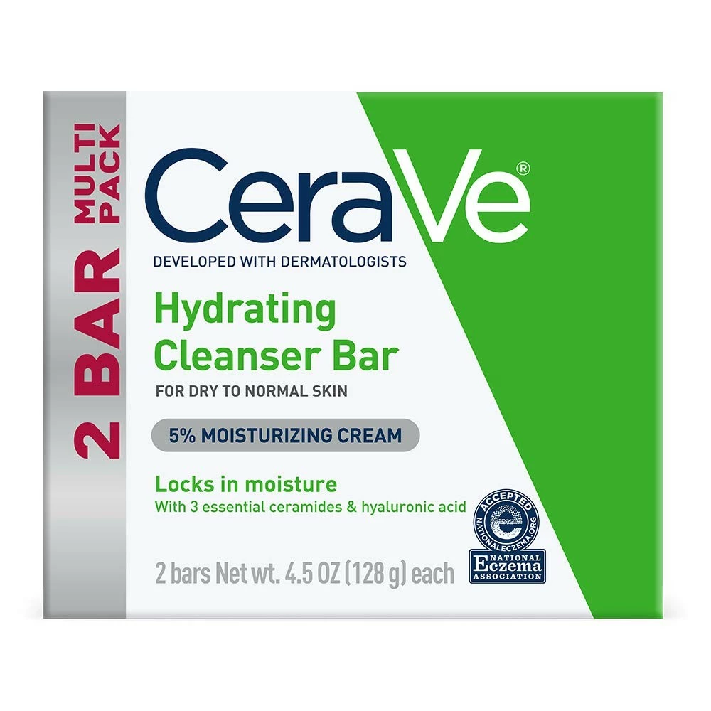 CeraVe Store CeraVe Hydrating Cleanser Bar | Soap-Free Body And Facial Cleanser With 5% Cerave Moisturizing Cream | Fragrance-Free | 2-Pack, 4.5 Ounce Each 3 CeraVe Store CeraVe Hydrating Cleanser Bar | Soap-Free Body And Facial Cleanser With 5% Cerave Moisturizing Cream | Fragrance-Free | 2-Pack, 4.5 Ounce Each