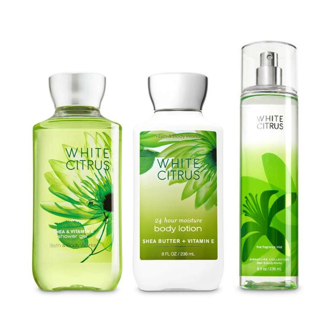 Bath & Body Works Bath And Body Works White Citrus Full Size Trio Set 10 Oz Shower Gel, 8 Oz Body Lotion And 8 Oz Mist By Bath And Body Works White Citrus 3 Bath & Body Works Bath And Body Works White Citrus Full Size Trio Set 10 Oz Shower Gel, 8 Oz Body Lotion And 8 Oz Mist By Bath And Body Works White Citrus