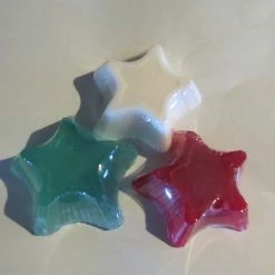 JOANNDLES Star Soap 3 Bars In Clear Gift Box (Red White & Green)