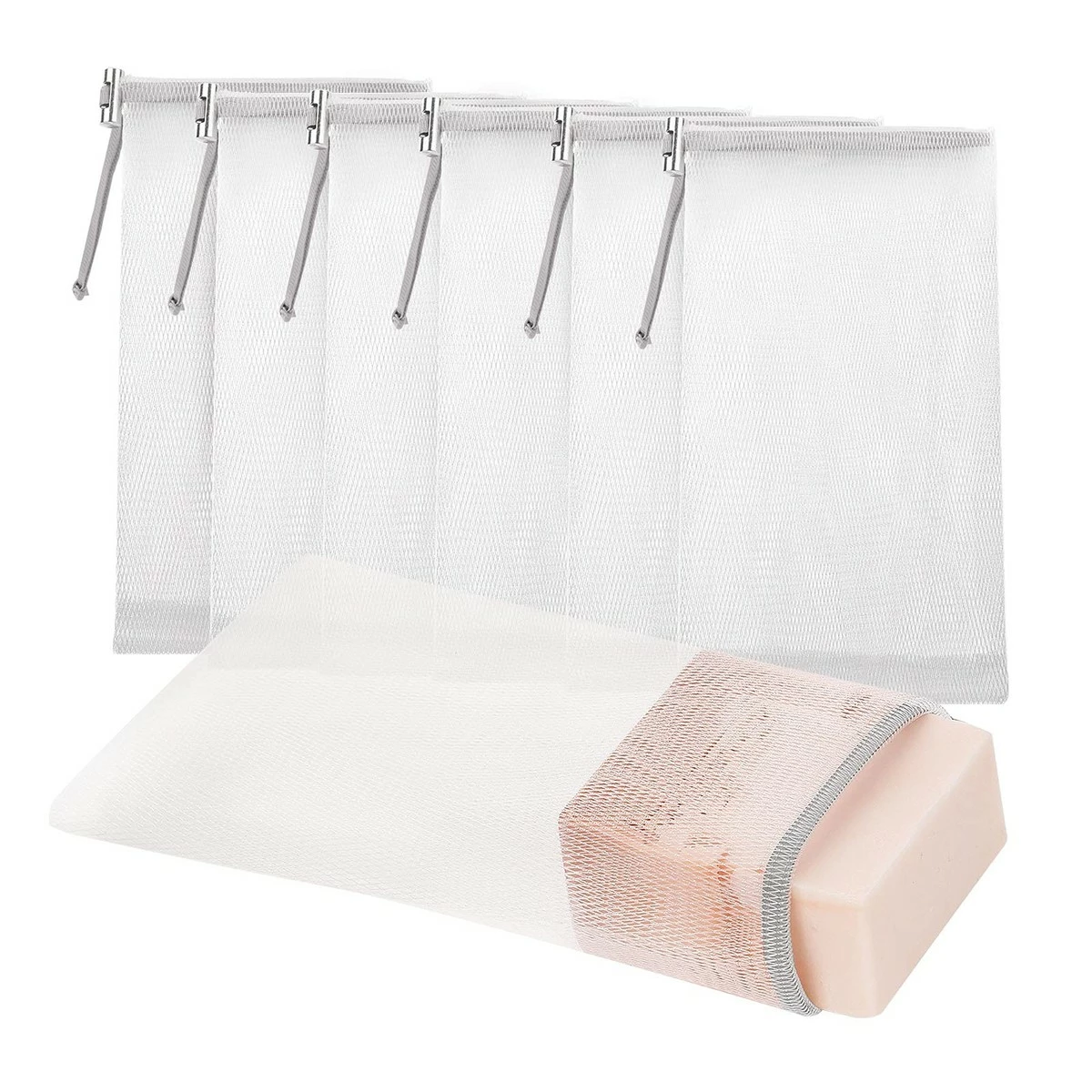 Cobahom Store Cobahom 6 Pcs Mesh Soap Bag Mesh Foaming Net Soap Sack Bags Soap Handmade Soap Bubble Mesh Net Bags With Drawstring For Bath & Shower (Gray) 3 Cobahom Store Cobahom 6 Pcs Mesh Soap Bag Mesh Foaming Net Soap Sack Bags Soap Handmade Soap Bubble Mesh Net Bags With Drawstring For Bath & Shower (Gray)