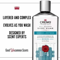 Cremo Rich-Lathering Seagrass & Driftwood Body Wash, A Coastal Scent With Notes Of Sea Salt, Seagrass/Driftwood, 16 Oz (Pack Of 2) -Moisturizers Sales ohq7htkil90ufqdhlfn4v5ayk1f6
