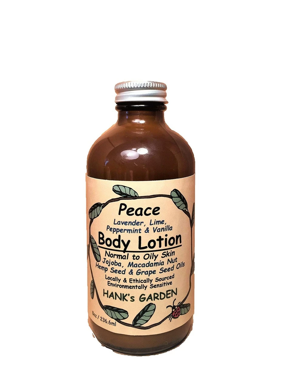 Hank's Garden PEACE Aromatherapy Body Lotion - Moisturizer - Lavender, Lime, Peppermint & Vanilla Essential Oils - Natural, ECO Friendly, Vegan, Organic, Non GMO, Biodegradable (8 Oz Refill) 3 Hank's Garden PEACE Aromatherapy Body Lotion - Moisturizer - Lavender, Lime, Peppermint & Vanilla Essential Oils - Natural, ECO Friendly, Vegan, Organic, Non GMO, Biodegradable (8 Oz Refill)