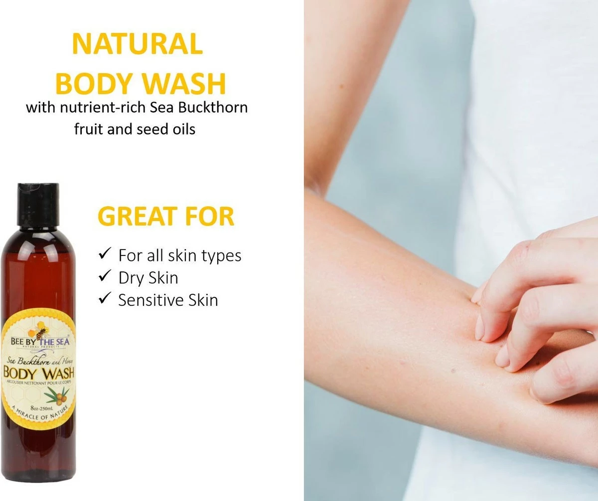 Bee By The Sea Store Bee By The Sea Buckthorn And Honey Naturally Scented Body Wash For All Skin Types 8 Ounces 5 Bee By The Sea Store Bee By The Sea Buckthorn And Honey Naturally Scented Body Wash For All Skin Types 8 Ounces - Image 3
