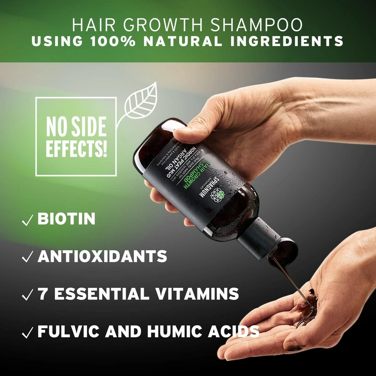 Sphagnum Botanicals Argan Oil Shampoo For Hair Growth - With Fulvic Acid From Natural Nordic Peat Mud - No SLS, Parabens, Sulfate-Free - Biotin And Aloe Vera Treatment For Thinning And Damaged Hair 8 Sphagnum Botanicals Argan Oil Shampoo For Hair Growth - With Fulvic Acid From Natural Nordic Peat Mud - No SLS, Parabens, Sulfate-Free - Biotin And Aloe Vera Treatment For Thinning And Damaged Hair - Image 6