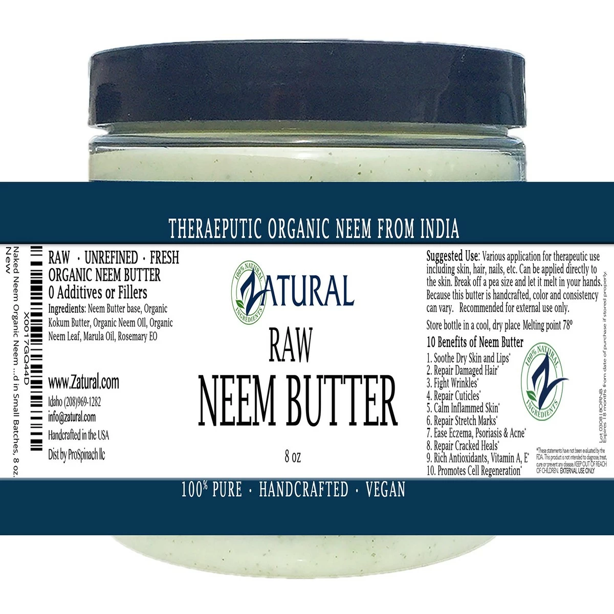 Zatural Store Organic Neem Butter-Coconut Oil, Neem Oil, Neem Leaf, Marula Oil, Kokum Butter, Rosemary (2 Pack) 5 Zatural Store Organic Neem Butter-Coconut Oil, Neem Oil, Neem Leaf, Marula Oil, Kokum Butter, Rosemary (2 Pack) - Image 3