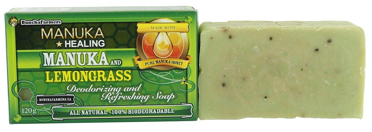BunchaFarmers All Natural 100% Biodegradable Healing Manuka Honey And Lemongrass Deodorizing And Refreshing Soap Bar (Made In Canada) 6 BunchaFarmers All Natural 100% Biodegradable Healing Manuka Honey And Lemongrass Deodorizing And Refreshing Soap Bar (Made In Canada) - Image 4