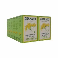 Linha Glicerina Granado - Sabonete Em Barra Vegetal Erva-Doce (12 X 90 Gr) - (Granado Glycerin Collection - Vegetable Bar Soap Fennel (12 X Net 3.2 Oz))