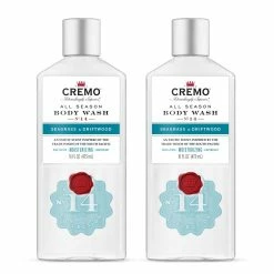 Cremo Rich-Lathering Seagrass & Driftwood Body Wash, A Coastal Scent With Notes Of Sea Salt, Seagrass/Driftwood, 16 Oz (Pack Of 2)