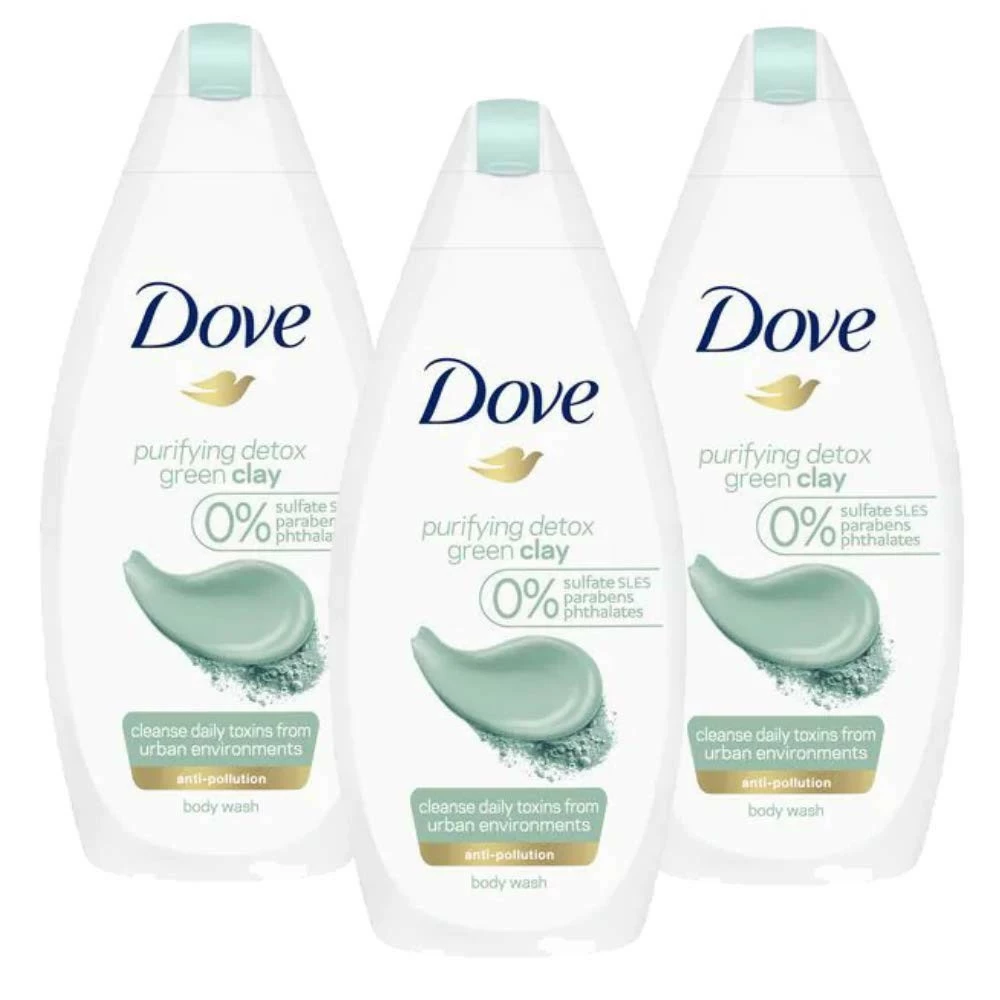 Dove Store Dove Purifying Detox Green Clay Body Wash, No Sulfates/Parabens - 16.9 Fl Oz / 500 ML X 3 Pack 4 Dove Store Dove Purifying Detox Green Clay Body Wash, No Sulfates/Parabens - 16.9 Fl Oz / 500 ML X 3 Pack - Image 2