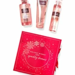 Bath & Body Works Bath And Body Works A THOUSAND WISHES" Holiday Wishes And Sparkly Dreams" Gift Box Set - Body Cream, Fine Fragrance Mist & Shower Gel Inside Gift Box With A Coordinating Ribbon. Full Size