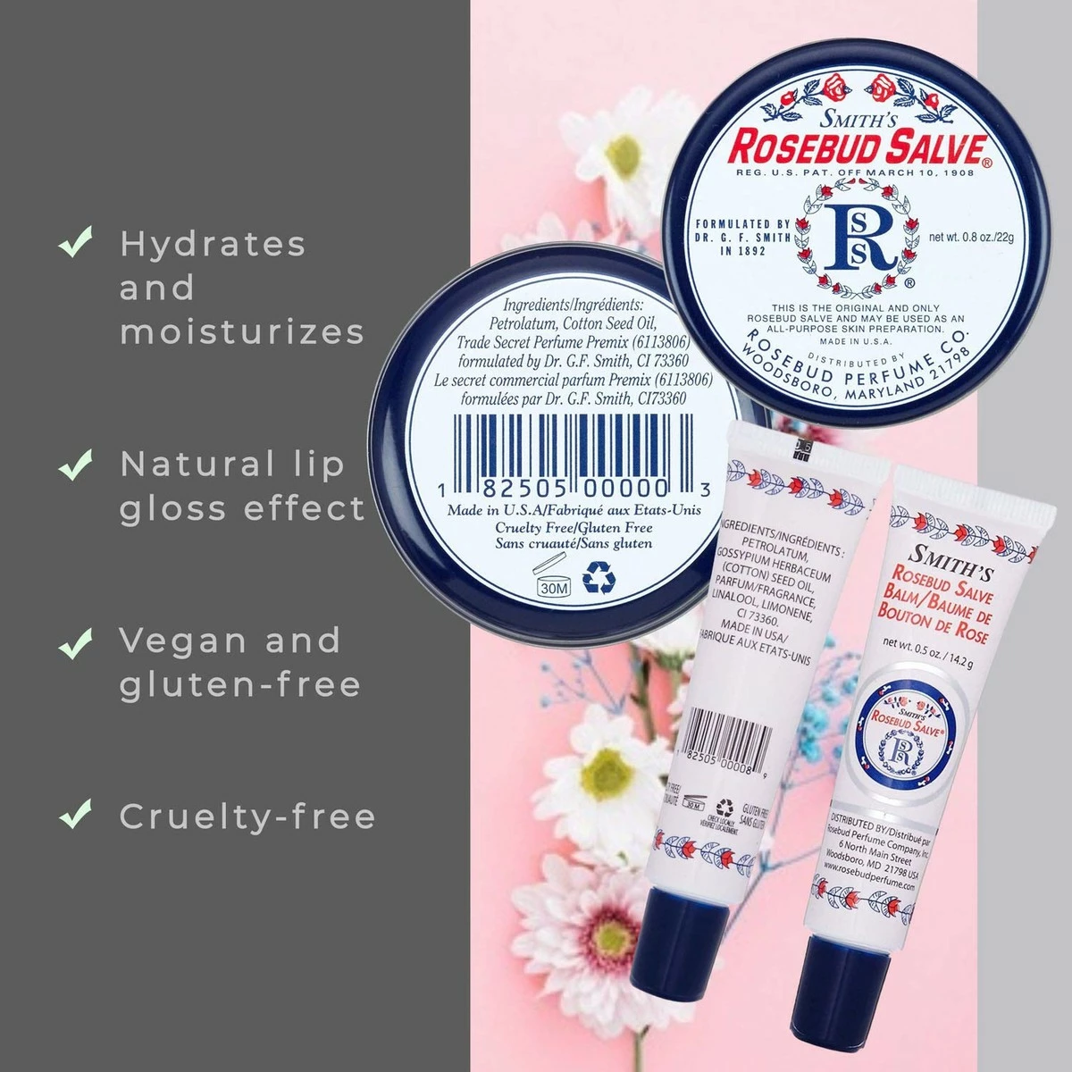 Smith’s Rosebud Salve, Lip Balm And Lip Balm Holder Keychain Bundle - Natural Lip Care Moisturizer, All-Purpose And Case For Teens, Women And Men (Rosebud Salve) 5 Smith’s Rosebud Salve, Lip Balm And Lip Balm Holder Keychain Bundle - Natural Lip Care Moisturizer, All-Purpose And Case For Teens, Women And Men (Rosebud Salve) - Image 3