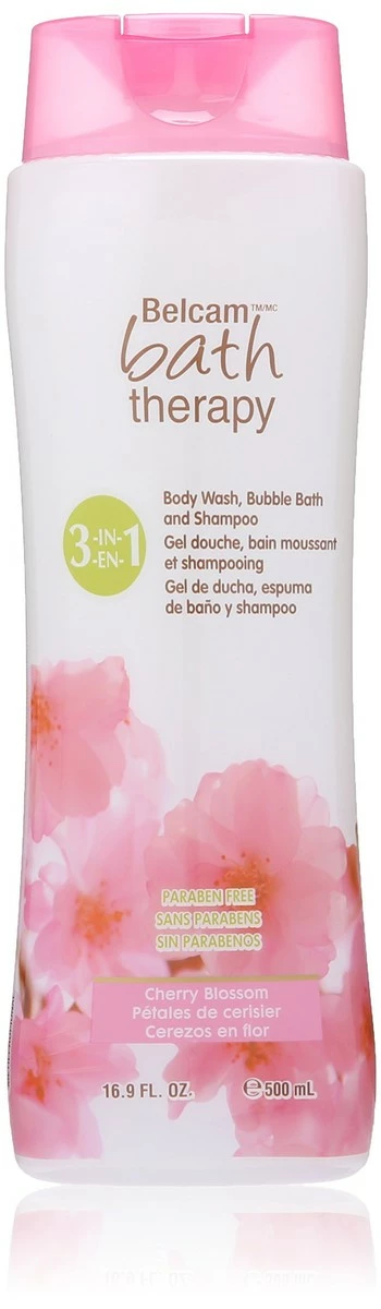 Belcam Bath Therapy Florals 3-in-1 Body Wash, Bubble Bath And Shampoo, Cherry Blossom, 16.9 Fl Oz 3 Belcam Bath Therapy Florals 3-in-1 Body Wash, Bubble Bath And Shampoo, Cherry Blossom, 16.9 Fl Oz