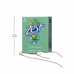 Thebestton Zest Fresh AloeSoap Family Size 8 Pack - Net Weight 32 OZ (8 Bars)